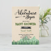 De avontuur begint uitnodiging voor douche (Staand voorkant)