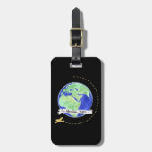 De avontuur begint Wereld Reis Wereldbol Bagagelabel (Voorkant verticaal)