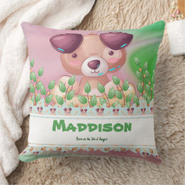 De avontuurlijke Dog Cub met editable teksten Kussen