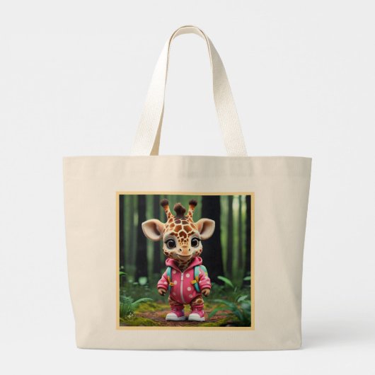 De avontuurlijke Giraffe Grote Tote Bag (Achterkant)