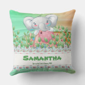 De avontuurlijke olifantenkub met bewerkbare tekst kussen (Achterkant)