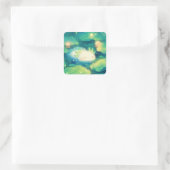 De Axolotl Bloemendroom Vierkante Sticker (Tas)