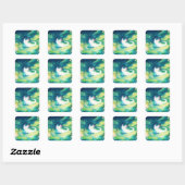 De Axolotl Geheime Tuin Vierkante Sticker (Vel)