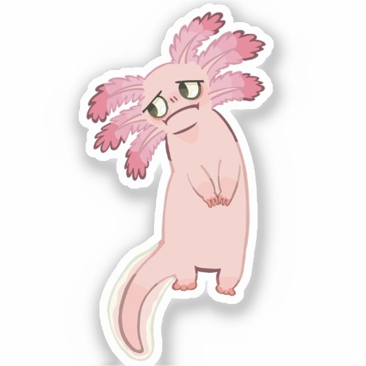 De Axolotl // Op maat gesneden vinyl sticker (Voorkant)
