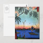 De Ayase-rivier en Kanegafuchi (綾 川 か 淵) Briefkaart (Voorkant / Achterkant)