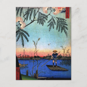 De Ayase-rivier en Kanegafuchi (綾 川 か 淵) Briefkaart