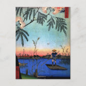 De Ayase-rivier en Kanegafuchi (綾 川 か 淵) Briefkaart (Voorkant)