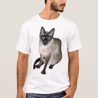 De Aziatische kat met "Ik hou van katten!" T-shirt