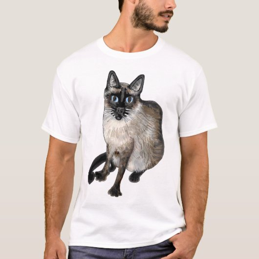 De Aziatische kat met "Ik hou van katten!" T-shirt (Voorkant)