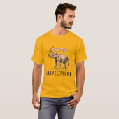De aziatische olifant 1950 voor hem gele T-Shirt (Voorkant volledig)