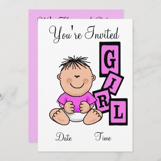 De Aziatische Uitnodiging van het Meisje van het B (Voorkant / Achterkant)