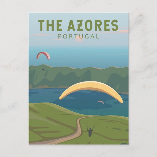 De Azoren Portugal reizen  kunst Briefkaart (Voorkant)