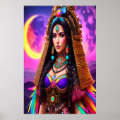 De Aztec Goddess Metztli | AI Art. Poster (Voorkant)