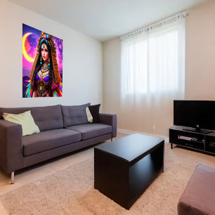 De Aztec Goddess Metztli AI Art. Poster