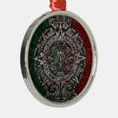 De Aztec Mexico Sun Stone Calendar Metalen Ornament (Rechts)