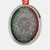 De Aztec Mexico Sun Stone Calendar Metalen Ornament (Links)