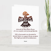 De AZTEEKSE Geest van de Vogel ~ Feestdagen Kaart (Achterkant)
