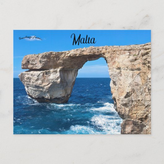 De Azure Window Gozo Malta Briefkaart (Voorkant)