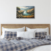 De Azuur Rivier van de Oude Citadel Canvas Afdruk (Insitu (Slaapkamer))