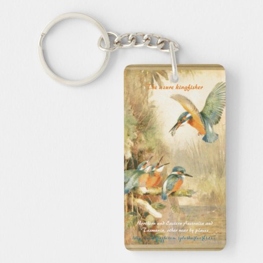 "De azuurijsvogel" Sleutelhanger (Voorkant)