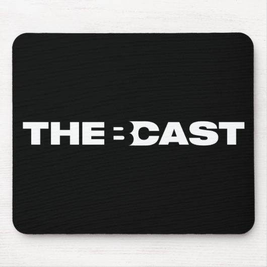 "De B-Cast" zwarte mousepad Muismat (Voorkant)
