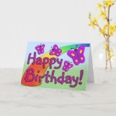 De b-Dag van de vlinder Kaart (Gele Bloem)