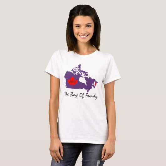 De baai van Fundy Nova Scotia houdt van canada T-shirt (Voorkant volledig)