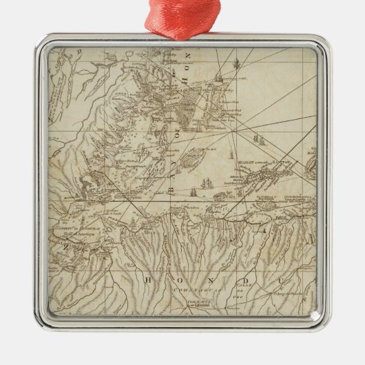 De baai van Honduras Metalen Ornament (Voorkant)