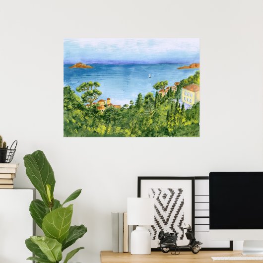 De baai van Marseille, Frankrijk - framerbare afdr Poster (Thuiskantoor)