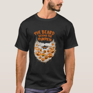 De baard achter de pompoen Halloween Funny Pregn T-shirt