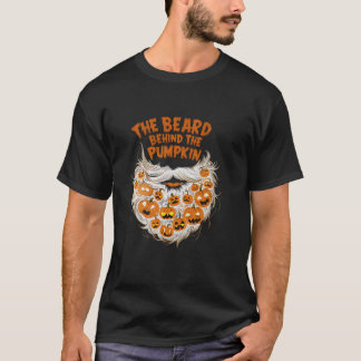 De baard achter de pompoen Halloween Funny Pregn T-shirt