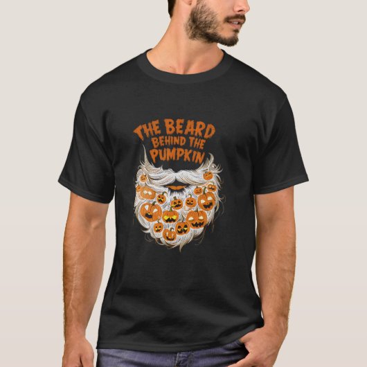 De baard achter de pompoen Halloween Funny Pregn T-shirt (Voorkant)