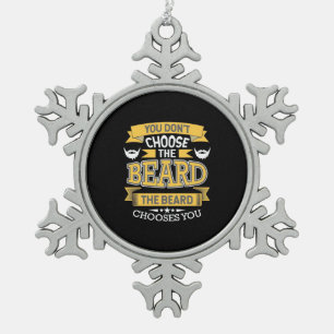 De baard kiest jou tin sneeuwvlok ornament