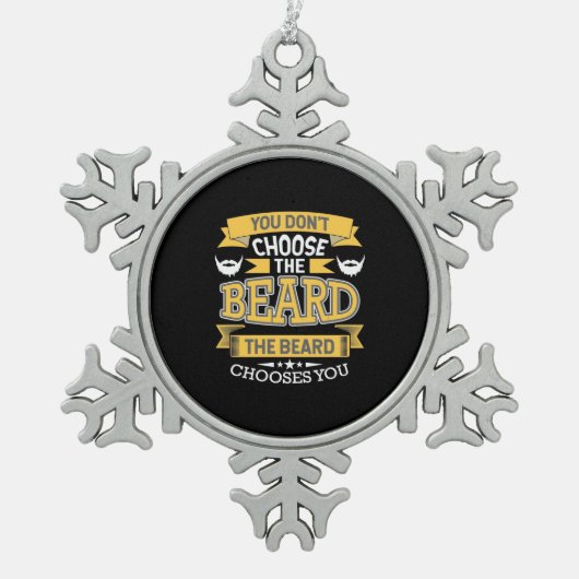 De baard kiest jou tin sneeuwvlok ornament (Voorkant)