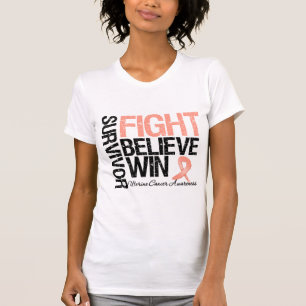De baarmoeder Strijd van de Overlevende van Kanker T-shirt
