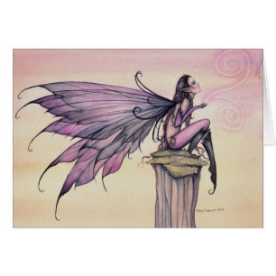 De baars Paarse Fairy Fantasy Waterverf Art