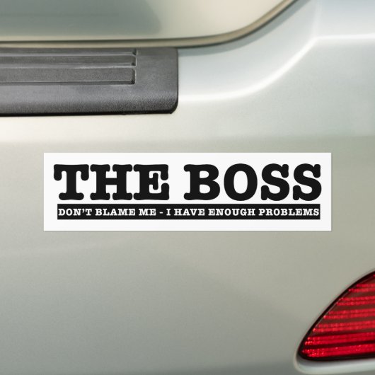De baas bumpersticker (Op auto)