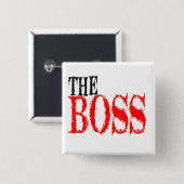 De Baas-Button Vierkante Button 5,1 Cm (Voorkant /achterkant)