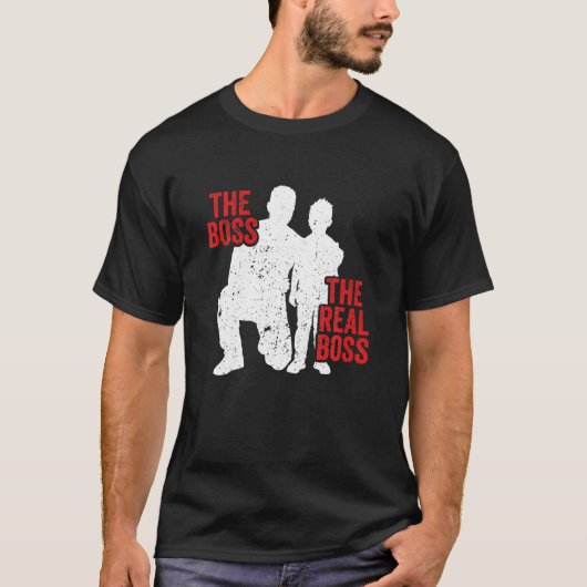 De baas de echte baas vader zoon dochter Matchin T-shirt (Voorkant)