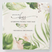 De baas die iedereen graag had | Monogram Stenen Onderzetter (Voorkant)