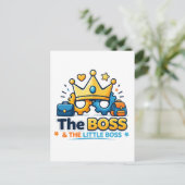 De Baas en De Kleine Baas Matchende Set Briefkaart (Staand voorkant)