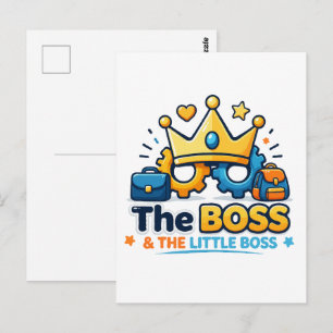 De Baas en De Kleine Baas Matchende Set Briefkaart