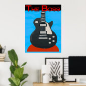 De baas, gitaar poster (Thuiskantoor)