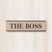 De baas hangende deur teken naam Bord Deurbordje (Voorkant)