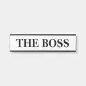 De baas hangende deur teken naam Bord Deurbordje (Voorkant)