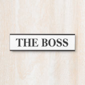 De baas hangende deur teken naam Bord Deurbordje (Voorkant)