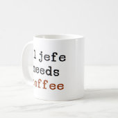 de baas heeft koffie nodig koffiemok (Voorkant links)