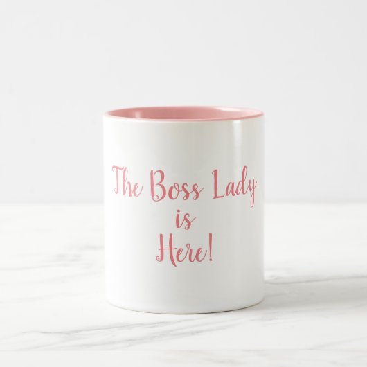 De Baas Lady is hier 11 oz. Tweetone Mok (Center)