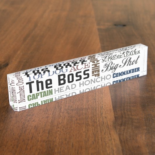 De baas naambordje (Zijkant)