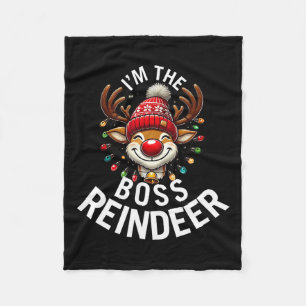 De baas rendier familie matching groep kerst fleece deken